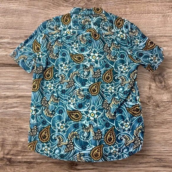Mens Frilivin Paris Fit Button-Up Short-Sleeve Shirt Paisley & Floral Print XXL - Picture 2 of 4